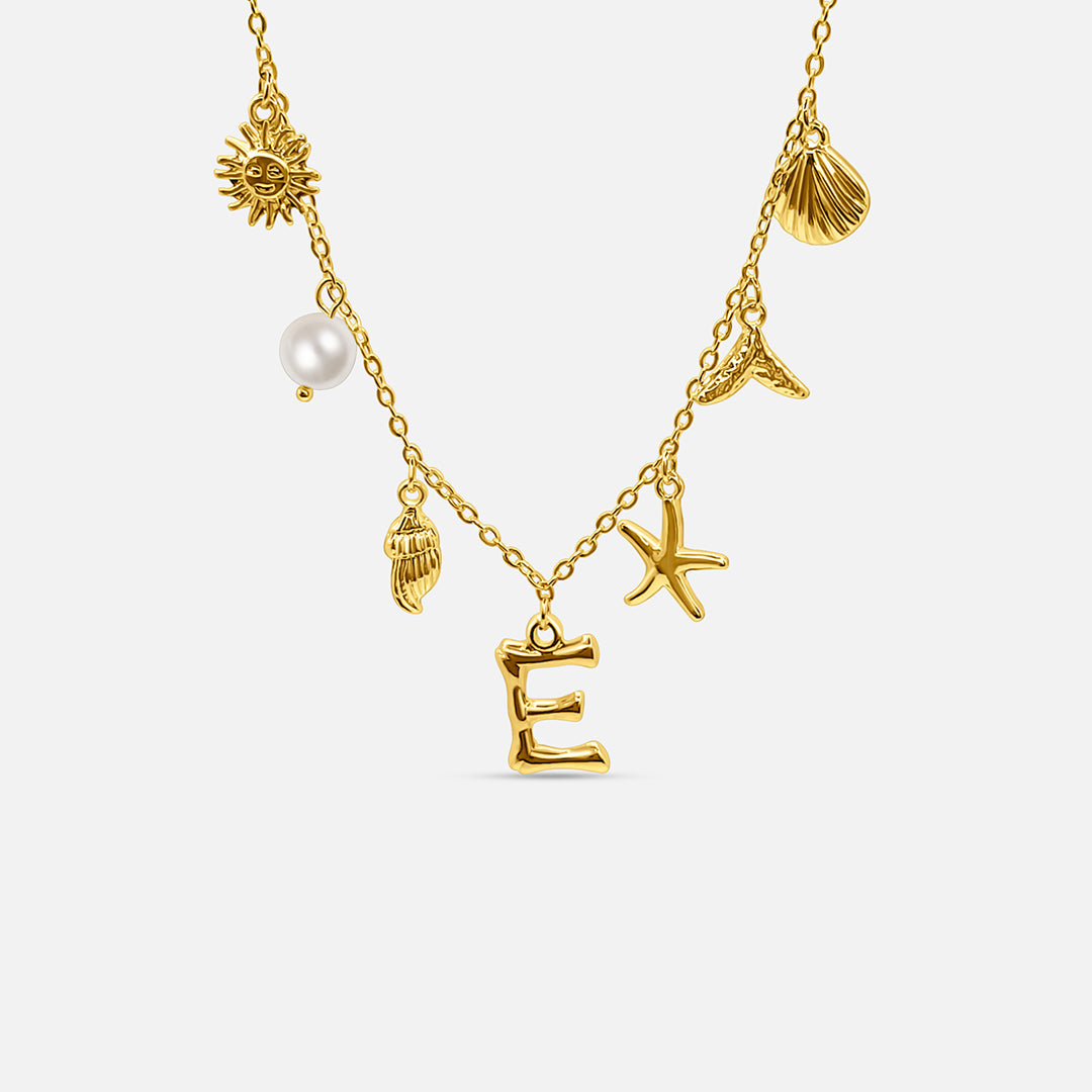 Gold Letter Ocean Collar