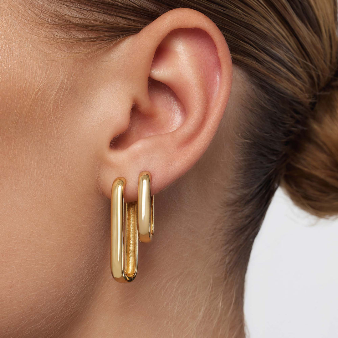 Gold Hoop Icon Earrings
