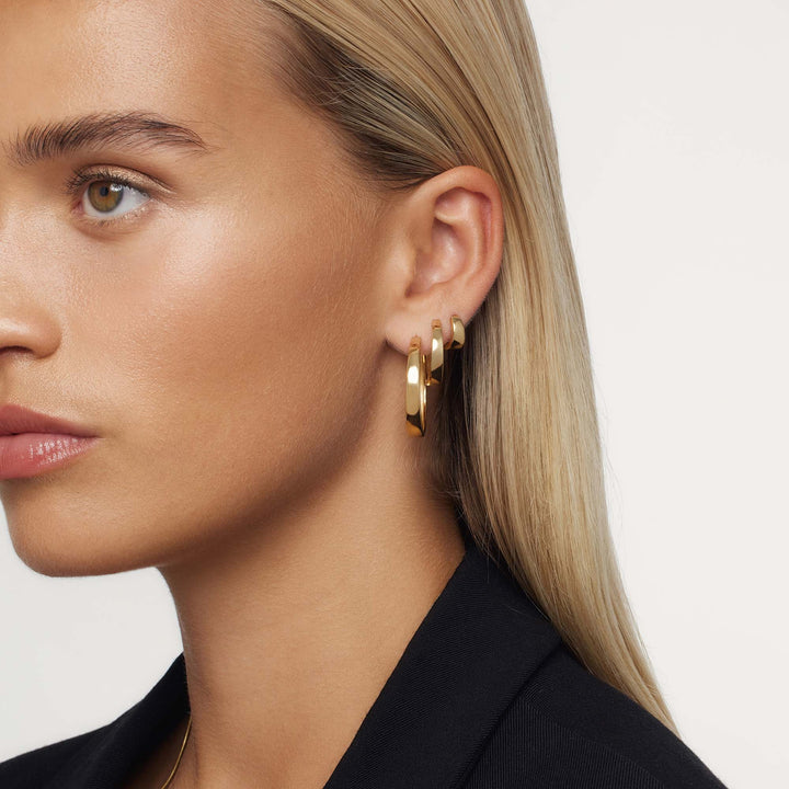 Gia Gold Imperial Hoop Earrings