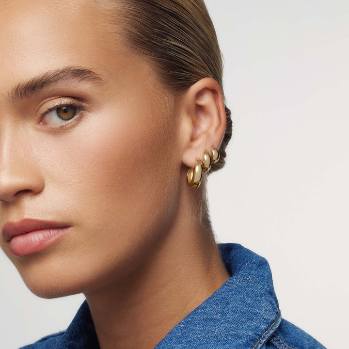 Gold Queen Hoop Earrings