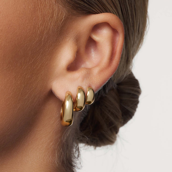 Gold Queen Hoop Earrings
