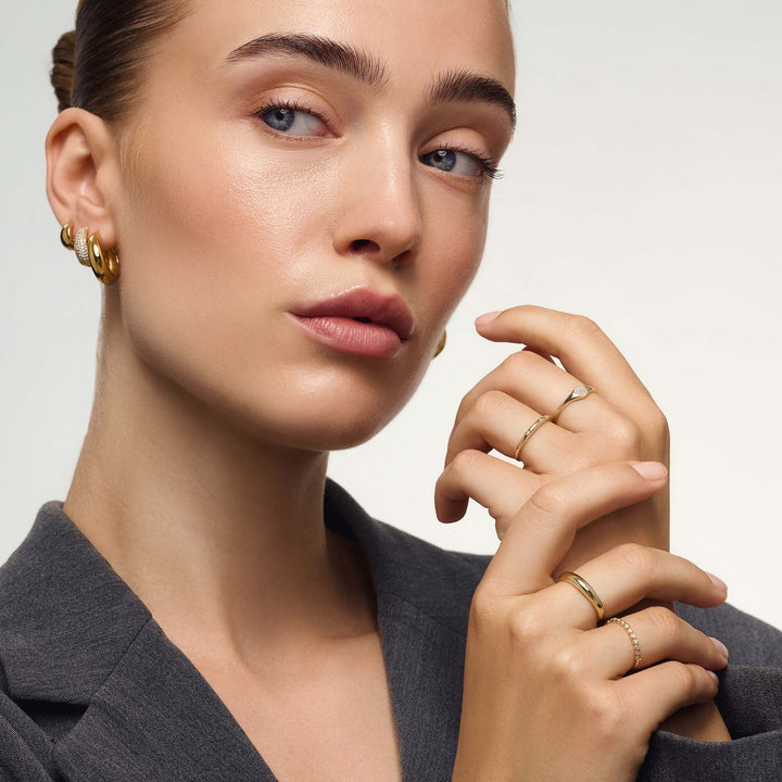 Gold Diamond Sphere Ring