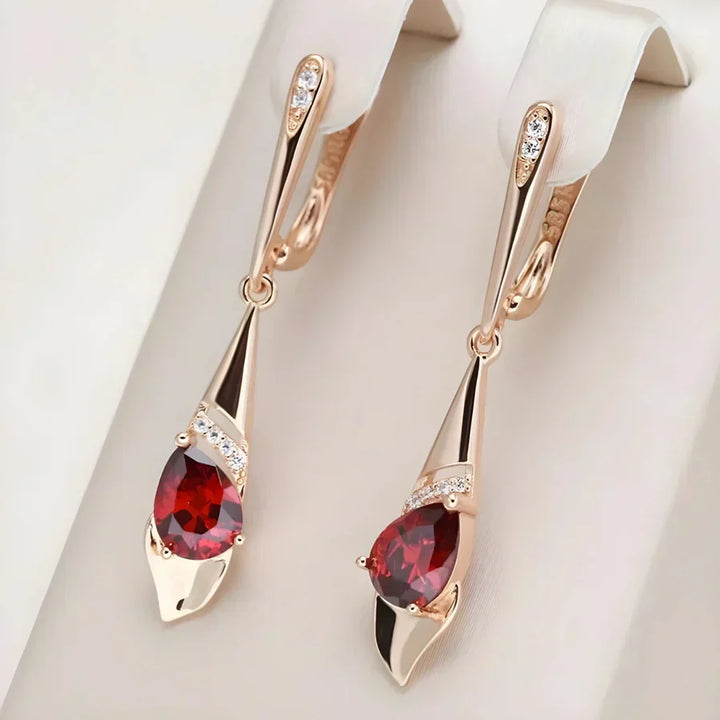 Elegant Red Crystal Earrings