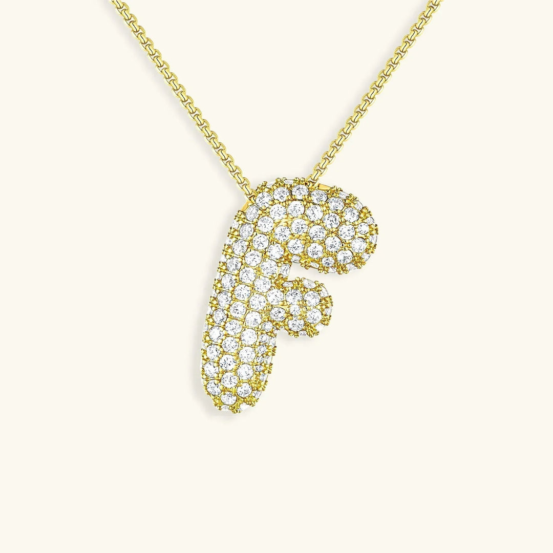 Initial Bubble Diamond Necklace