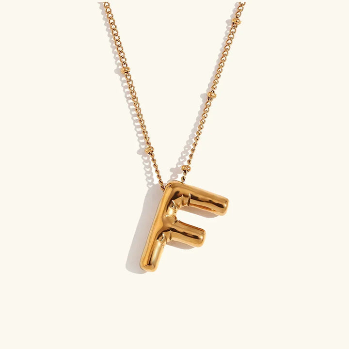 Balloon Initial Gold Necklace