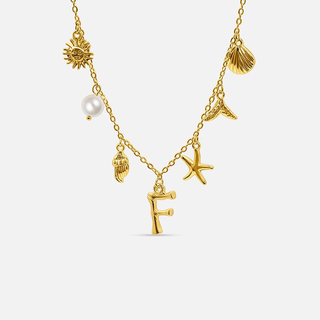 Gold Letter Ocean Collar