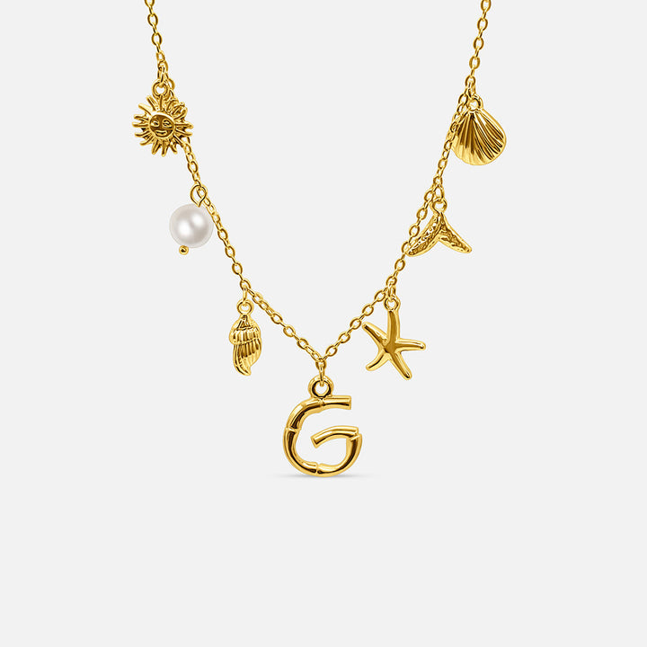 Gold Letter Ocean Collar