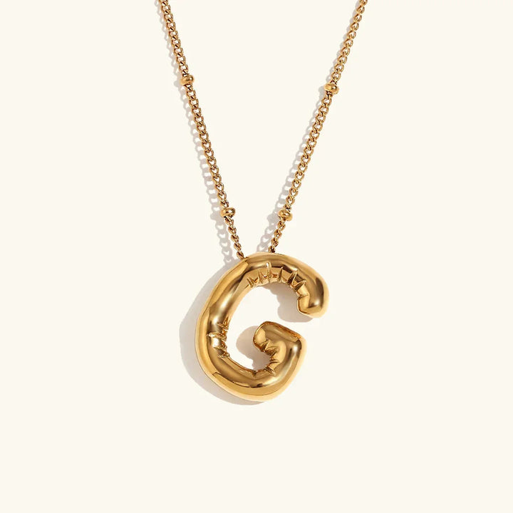 Balloon Initial Gold Necklace