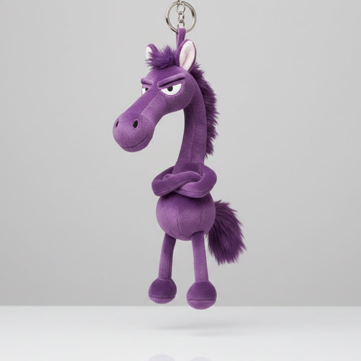 Cheeky Horse Black & Pink Keychain
