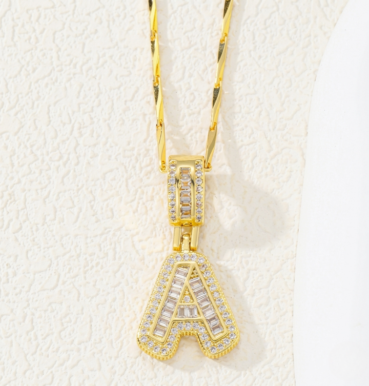 Pavé Gold Initial Necklace Set