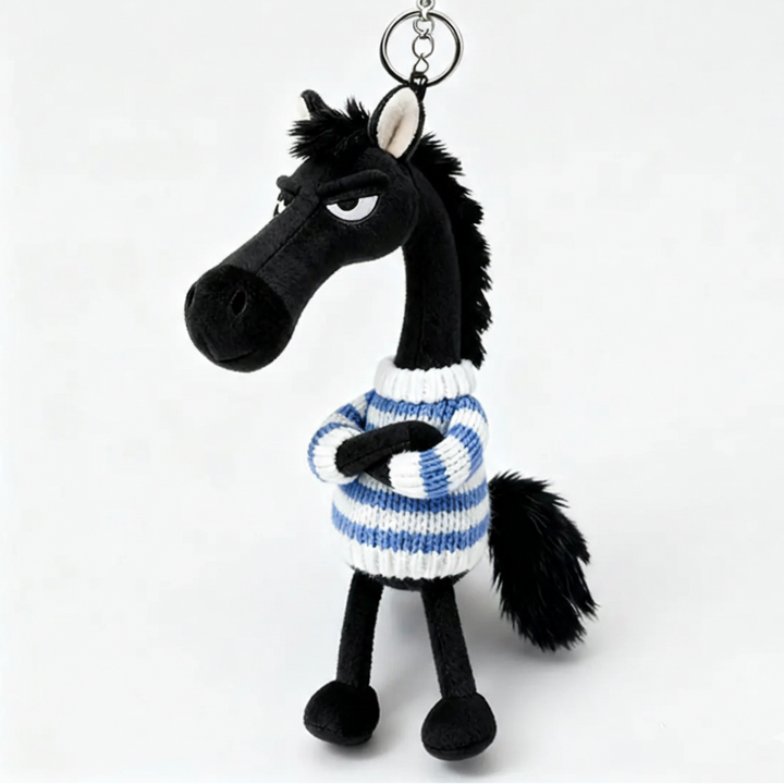 Cheeky Horse Black & Blue Keychain