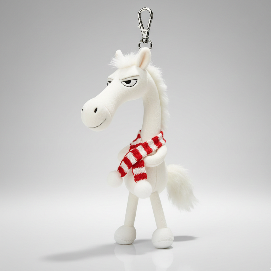 Cheeky Horse White and Red Keychain