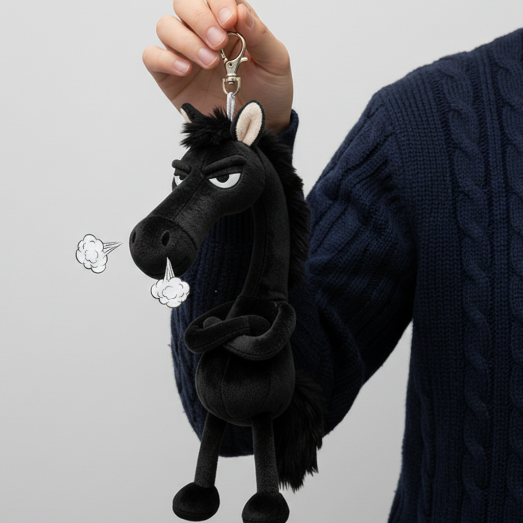 Sassy Horse Black Keychain