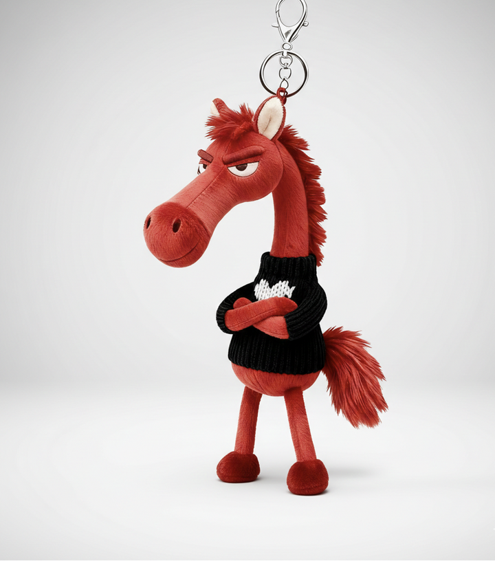 Cheeky Horse Red & Black Keychain