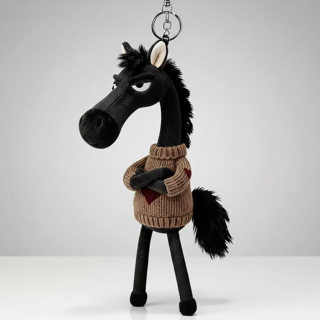 Cheeky Horse Black & Brown Keychain