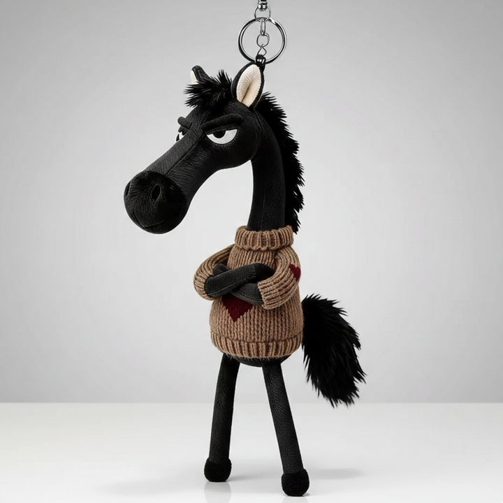Cheeky Horse Black & Brown Keychain