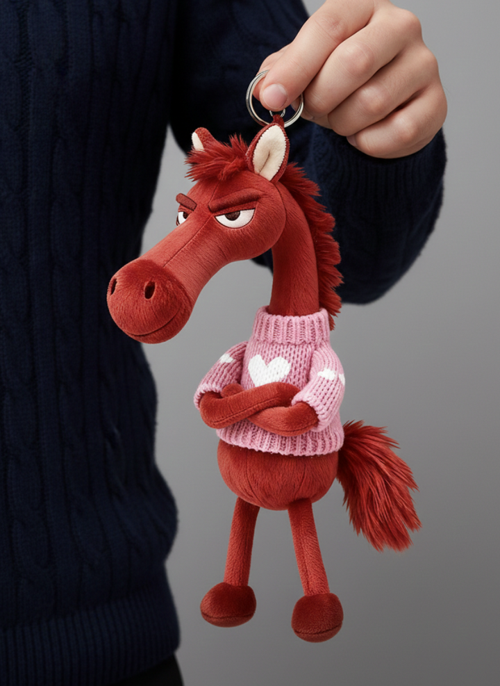 Cheeky Horse Red & Pink Keychain
