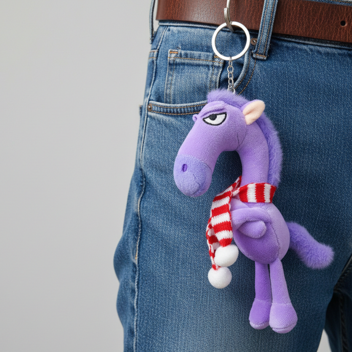 Cheeky Horse Purple & Red Keychain