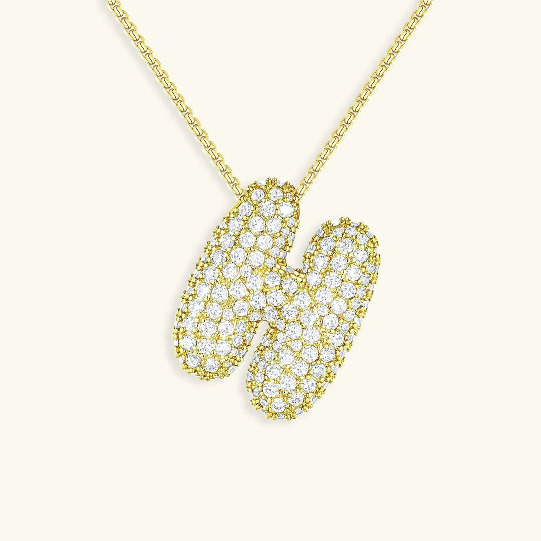Initial Bubble Diamond Necklace