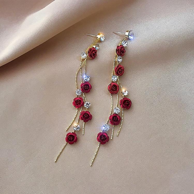 Rose Petal Cascade Earrings