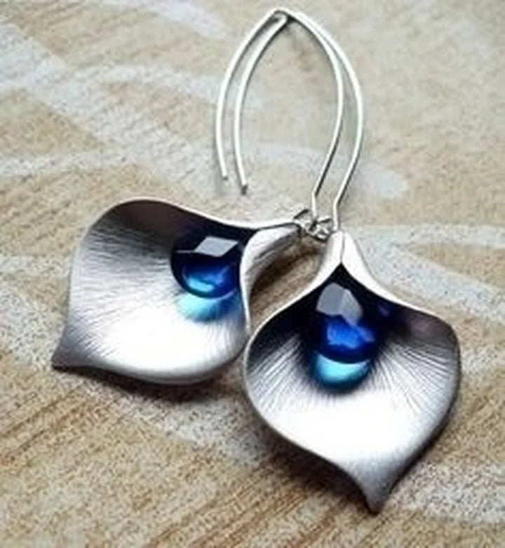 Vintage Sapphire Floral Earrings