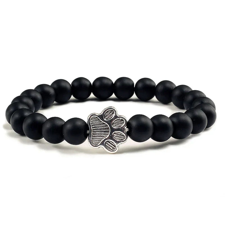 Natural Stone Bead Paw Bracelet