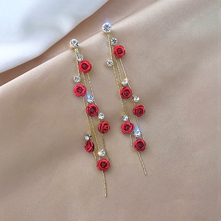 Rose Petal Cascade Earrings