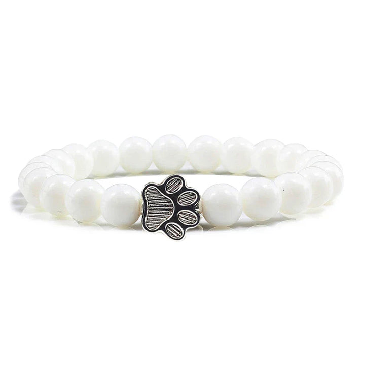 Natural Stone Bead Paw Bracelet