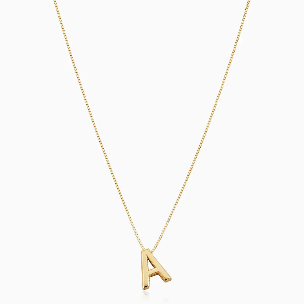 Gold Initial Love Necklace