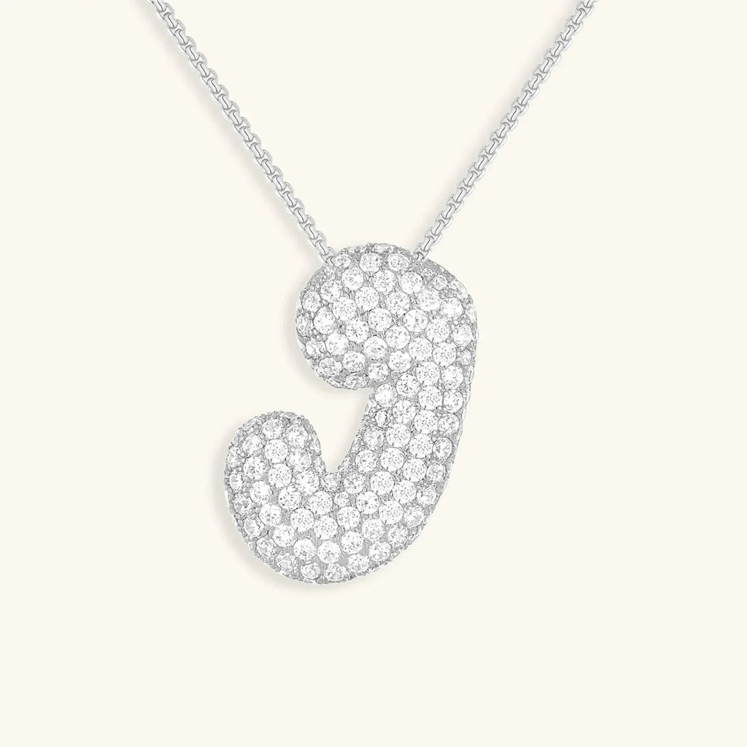 Initial Bubble Diamond Necklace