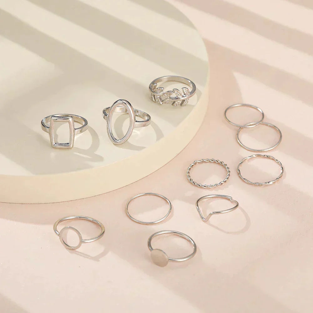 Adjustable Vintage 11-Piece Ring Set