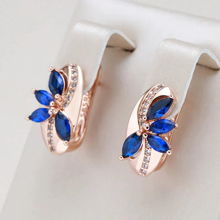 Chic Blue Crystal Earrings