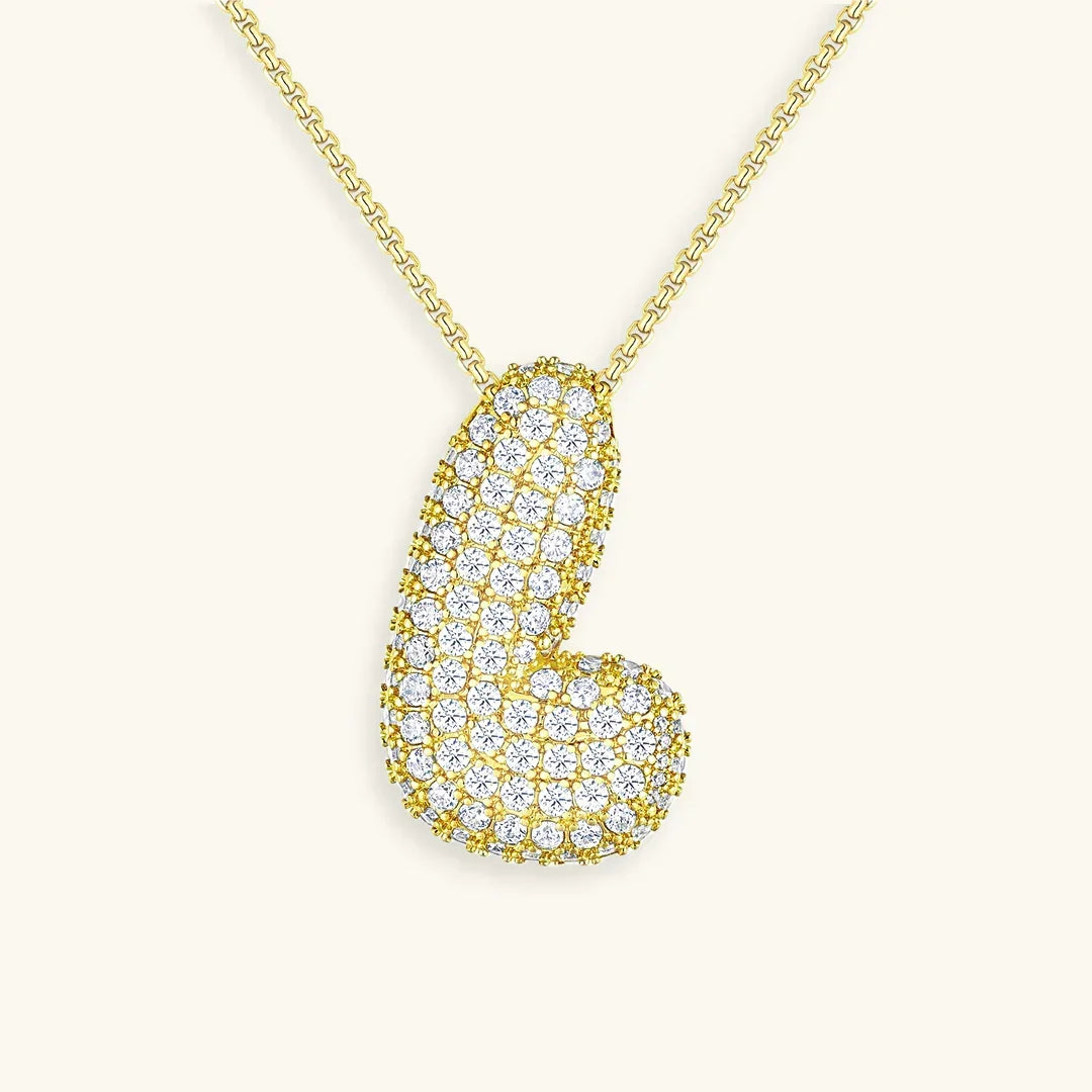 Initial Bubble Diamond Necklace