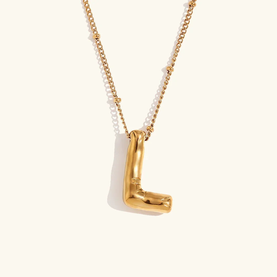 Balloon Initial Gold Necklace