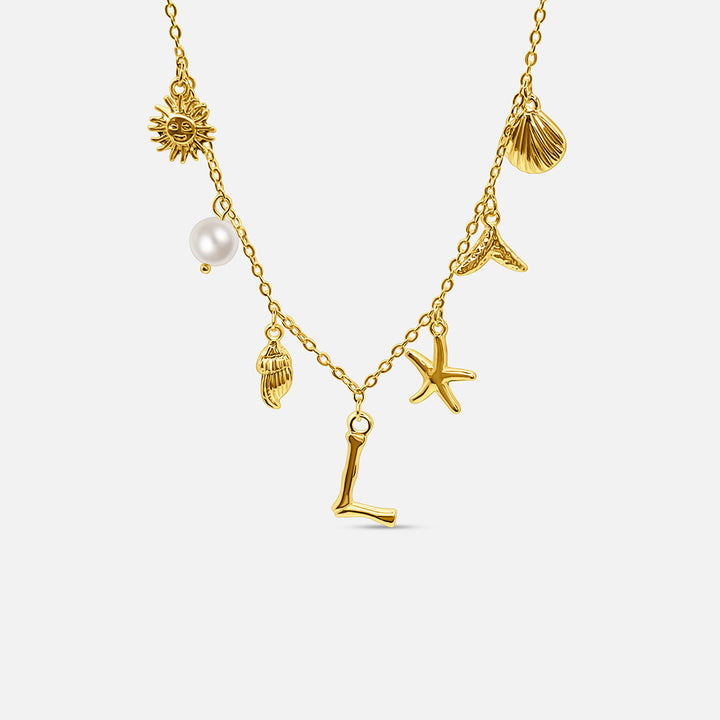Gold Letter Ocean Collar