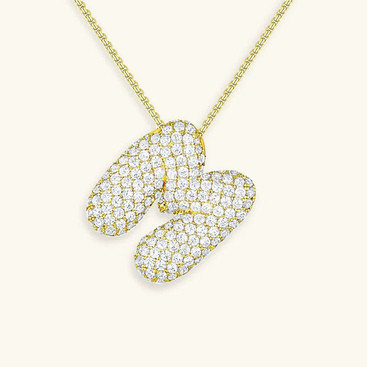 Initial Bubble Diamond Necklace