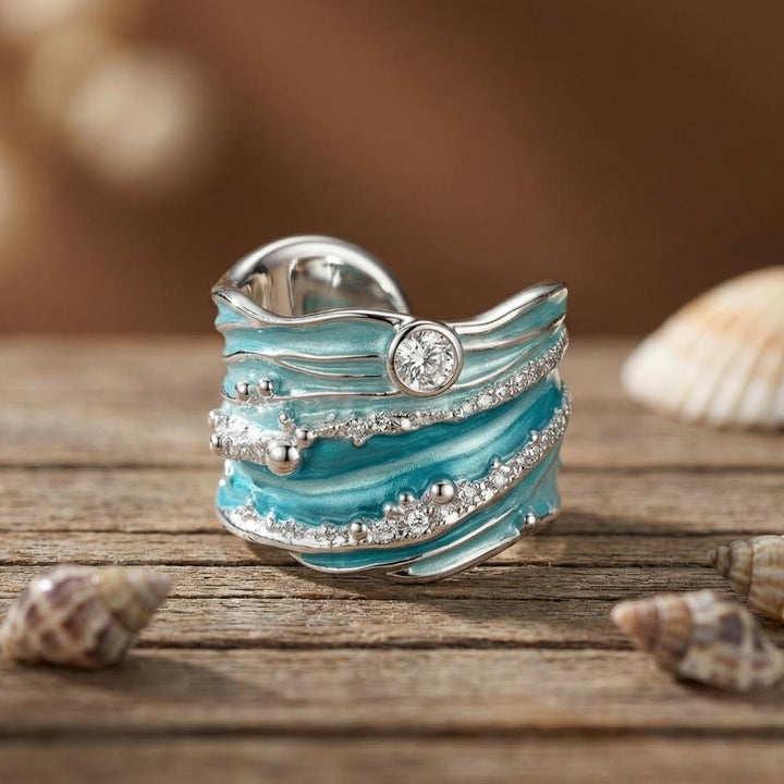 Thalira Crystal Wave Necklace
