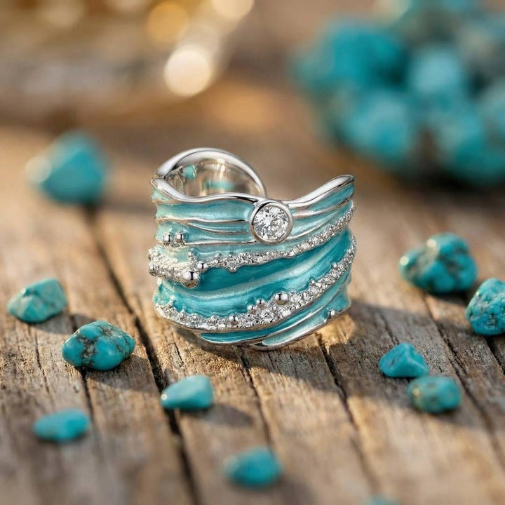Thalira Crystal Wave Necklace