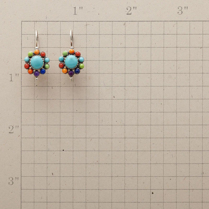 Vibrant Floral Stone Earrings