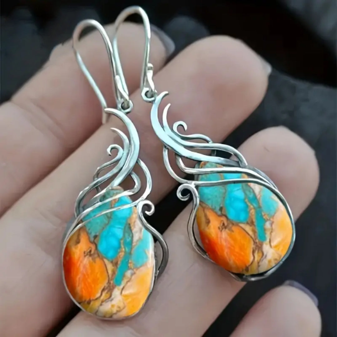 Sparkling Gemstone Dangle Earrings