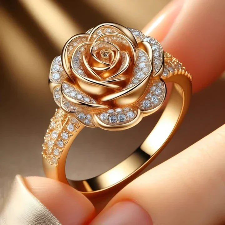 Rose Gold Exotic Silver Ring with Zirconia