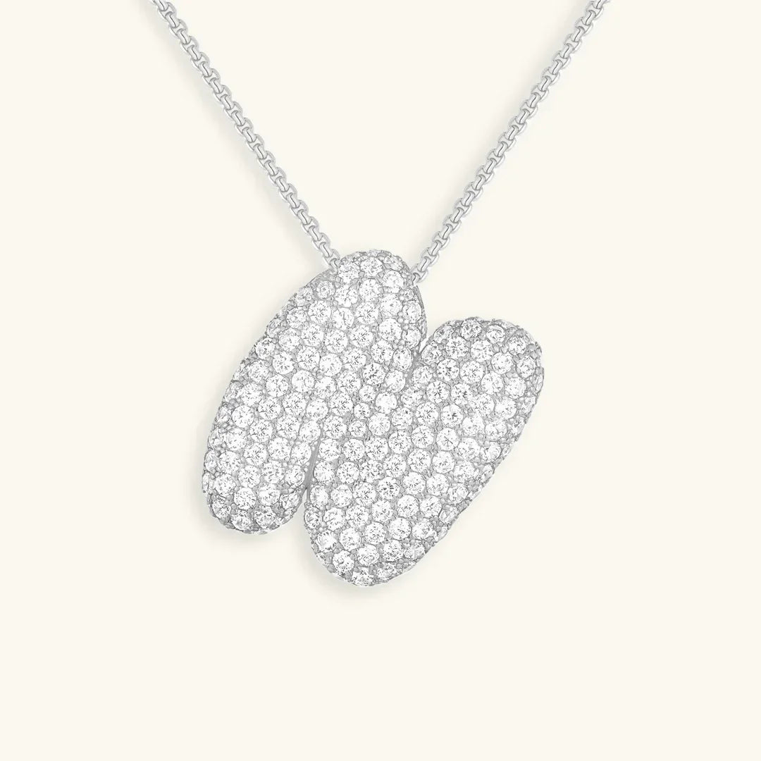 Initial Bubble Diamond Necklace