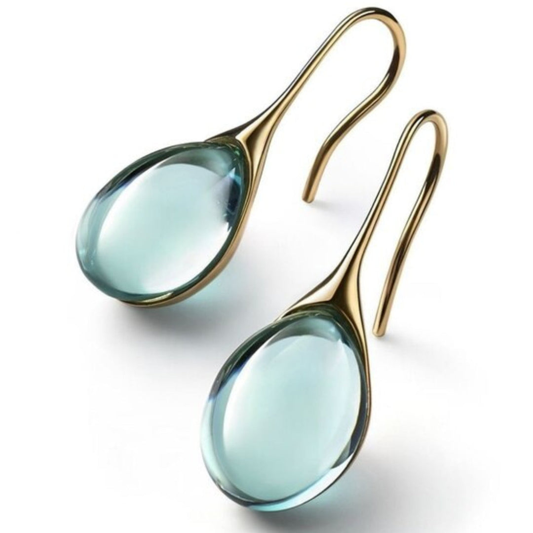 Gold and Silver Crystal Drop Earrings