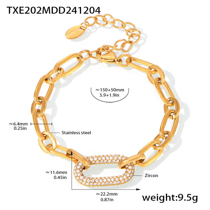 Gold Pavé Link Chain Jewelry Set