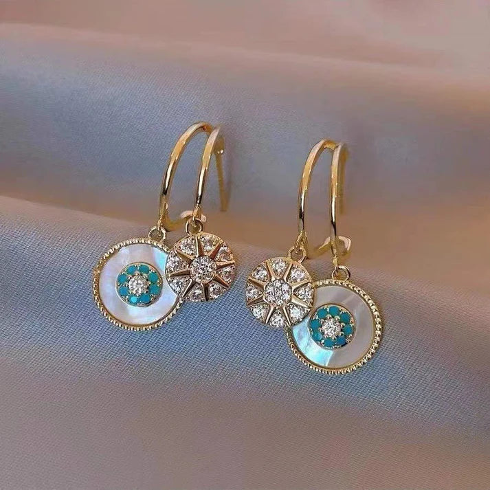 Radiant Kaleidoscope Gold Earrings