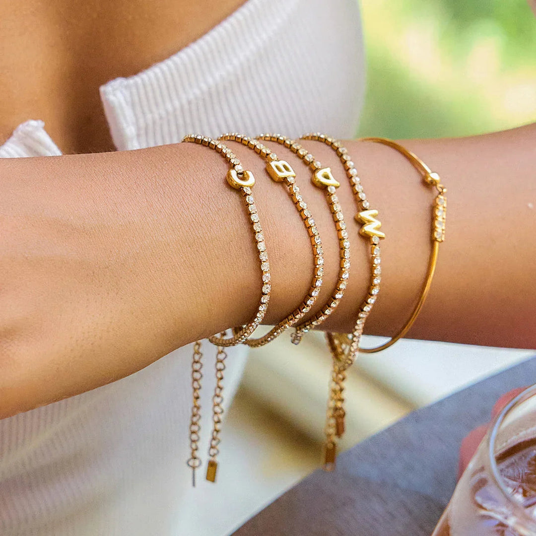 Chic Gold Bubble Letter Bracelet