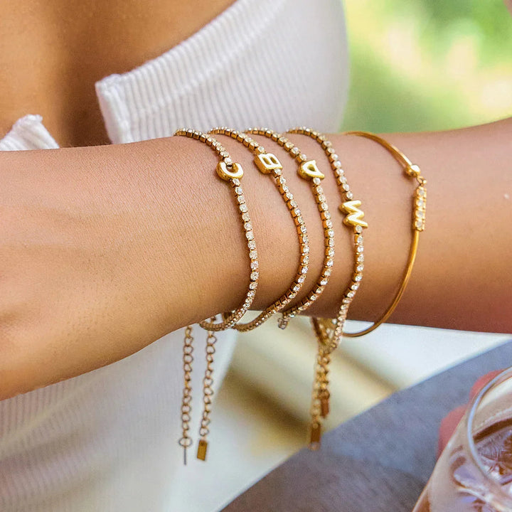 Chic Gold Bubble Letter Bracelet