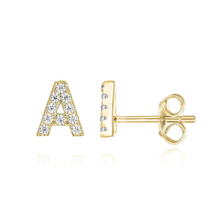 Personalized Gold Initial Earrings