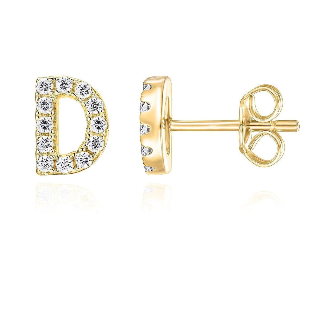 Initial White Gold Earrings