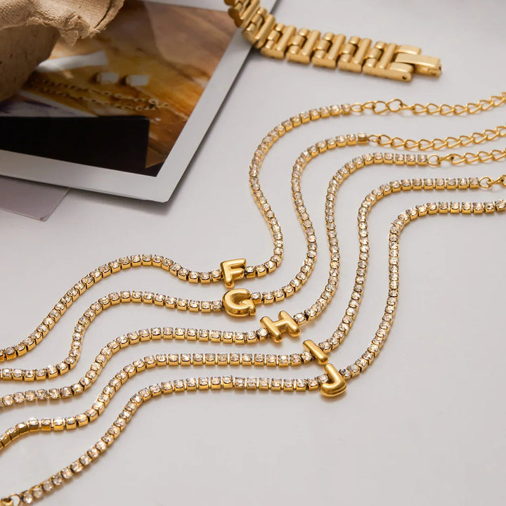 Chic Gold Bubble Letter Bracelet